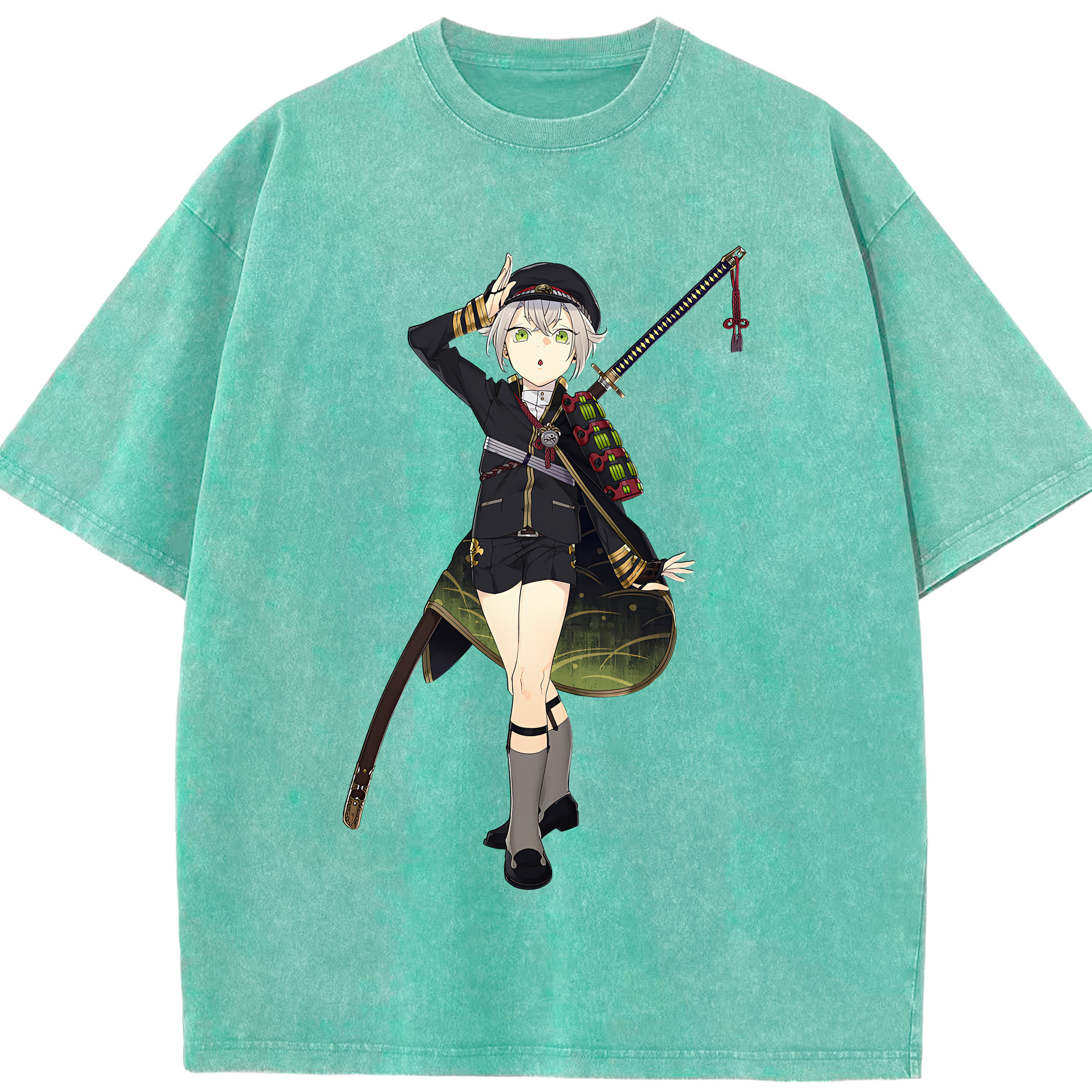 （画像用） 刀剣乱舞 Touken Ranbu 綿100% ヴィンテージ風 半袖Tシャツ（フロントプリント）